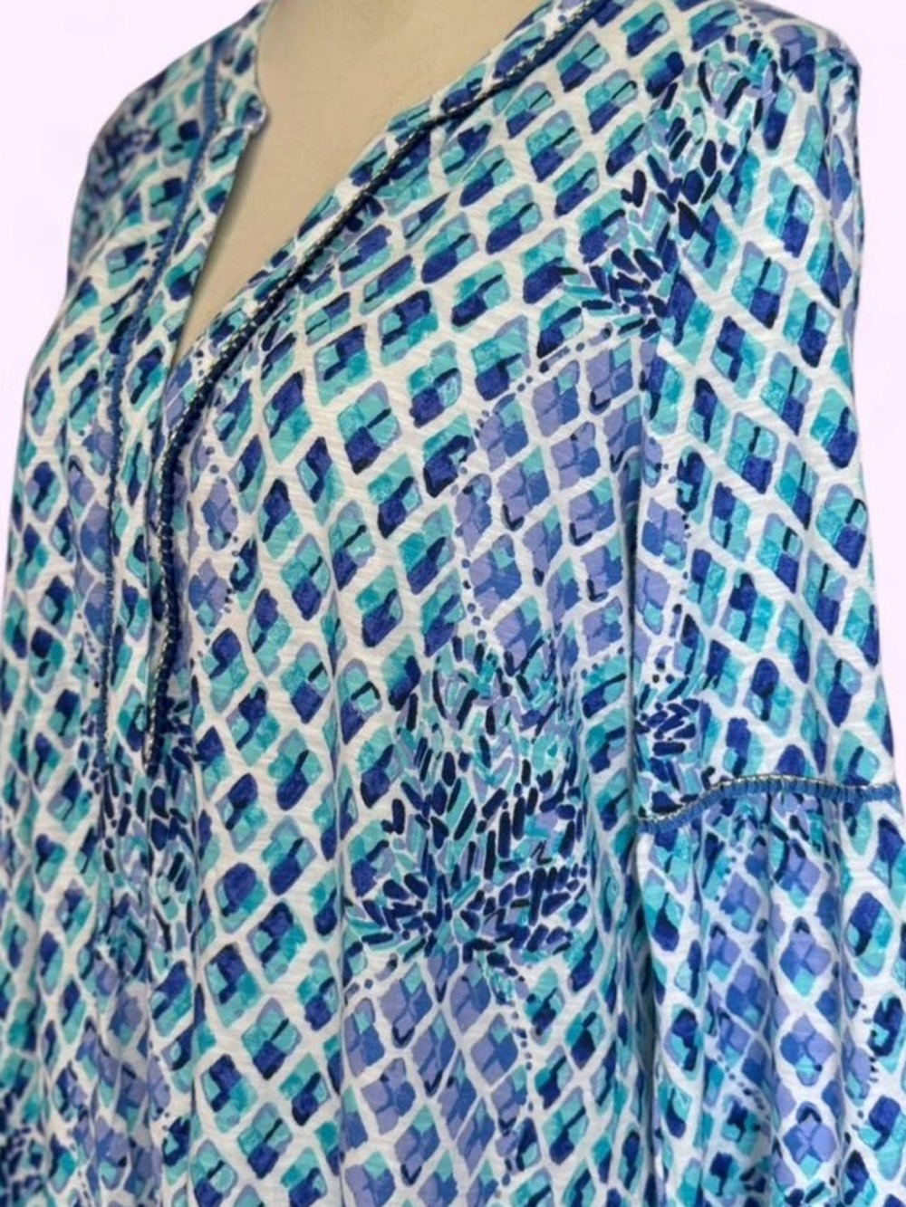 Lilly Pulitzer Blue White Joy Dress Size Large - Picture 2 of 9